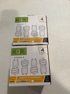 KOR TM 4 Pack K21020-4 3500K 3500K GU24 Spiral 13W Compact Fluorescent- White - Picture 1 of 6