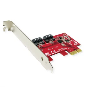 PCIe x1 SATA III 6Gbps AHCI 2Port Low Profile Host Adapter - Afbeelding 1 van 1