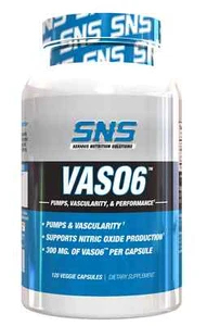 SNS VAS06 VASO6 300mg for Pumps Vascularity Nitric Oxide Booster 120 Capsules - Picture 1 of 2