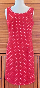 Retro Classic ROBBIE BEE Red Polka-Dot Lined Sheath Dress Size 6 - Picture 1 of 9