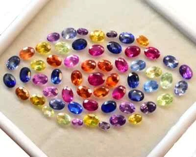 7x5 mm 8 Pcs Natural Sapphire Oval Cut CERTIFIED Gemstone Lot - Image 1 of 4