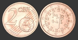 2012 Portugal 2 Cent Coin Unc from mint roll BU Nice KM# 741 - Picture 1 of 1