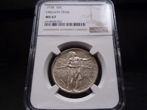 1938 MS67 Oregon Trail Silver Commemorative NGC Certified Superb Gem - Picture 1 of 8