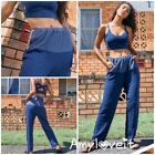 Free People Surfside Straight Jogger Trousers, Navy Blue, Large, RRP $98