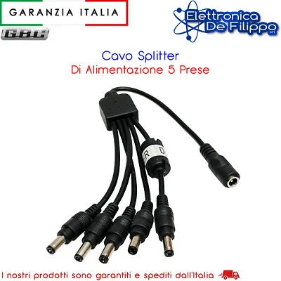 GBC Cavo Splitter Di Alimentazione 5 Prese
