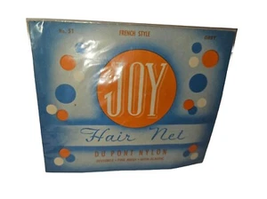 Vintage 1950's JOY Hair Net in Envelope Unused Grey #51 french style Package - Picture 1 of 9