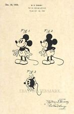 Official Mickey Mouse 1930 US Patent Art Print - Vintage Walt Disney -Antique 49