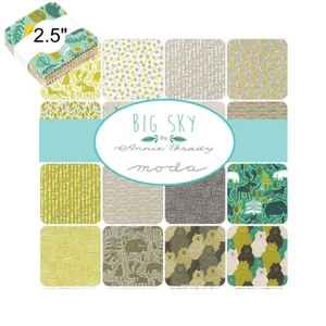 Moda Mini Pack - Big Sky by Annie Brady - 42 fabrics 2.5" x 2.5" mini - Picture 1 of 4