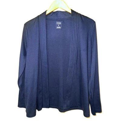 Cárdigan Hasting & Smith Mujer Grande Petite LP PL Azul Marino Frente Abierto Náutico Cómodo Foto 1 de 4