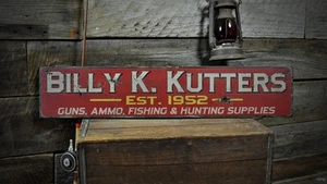 Custom Guns, Ammo & Fishing Sign - Rustic Hand Made Vintage Wood Sign - Picture 1 of 1