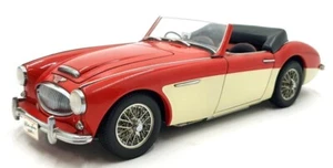 Autoart 1/18 Scale Diecast DC23222H - Austin Healey 3000 Red/Cream With Case - Picture 1 of 7