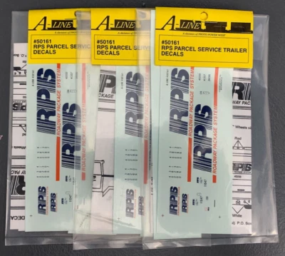 3X HO Scale A Line #50161 RPS Parcel Service Trailer Decals HO2638 - Image 1 of 3