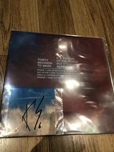 Thirty Seconds To Mars Signed Art card It's The End Of The World B Vinyl LP Leto - Picture 1 of 3