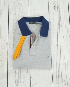 POLO FERRANTE IN PIQUET A MEZZA MANICA COLLO IN CONTRASTO - GRIGIO/BLU - Imagen 1 de 1