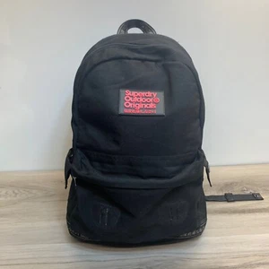Superdry Outdoor Originals Japan Black & Pink School Backpack - Picture 1 of 13