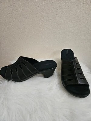 8.5M 码 CROFT & BARROW 记忆泡沫黑色方跟凉鞋 INVPV2229 — 第 1/3 张图片