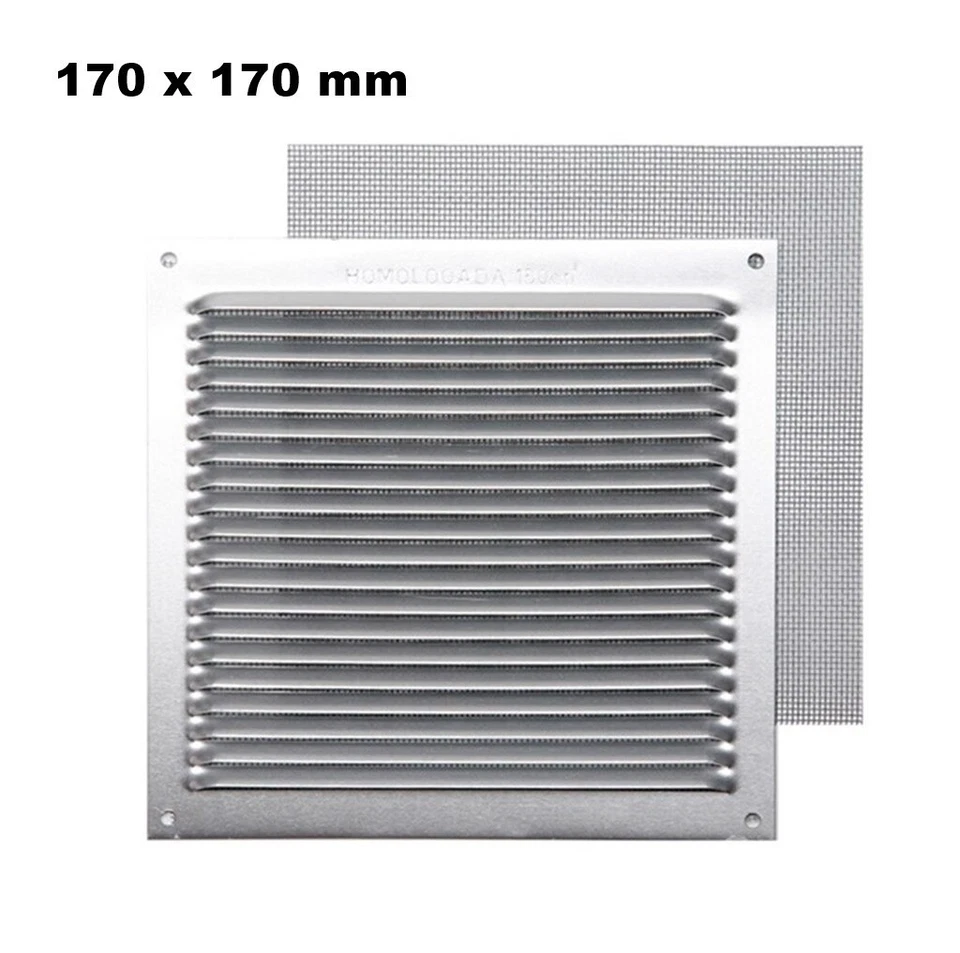 FEPRE GRIGLIA DI VENTILAZIONE AREAZIONE DA ESTERNO IN ALLUMINIO QUADRATA CM 17 X 17
