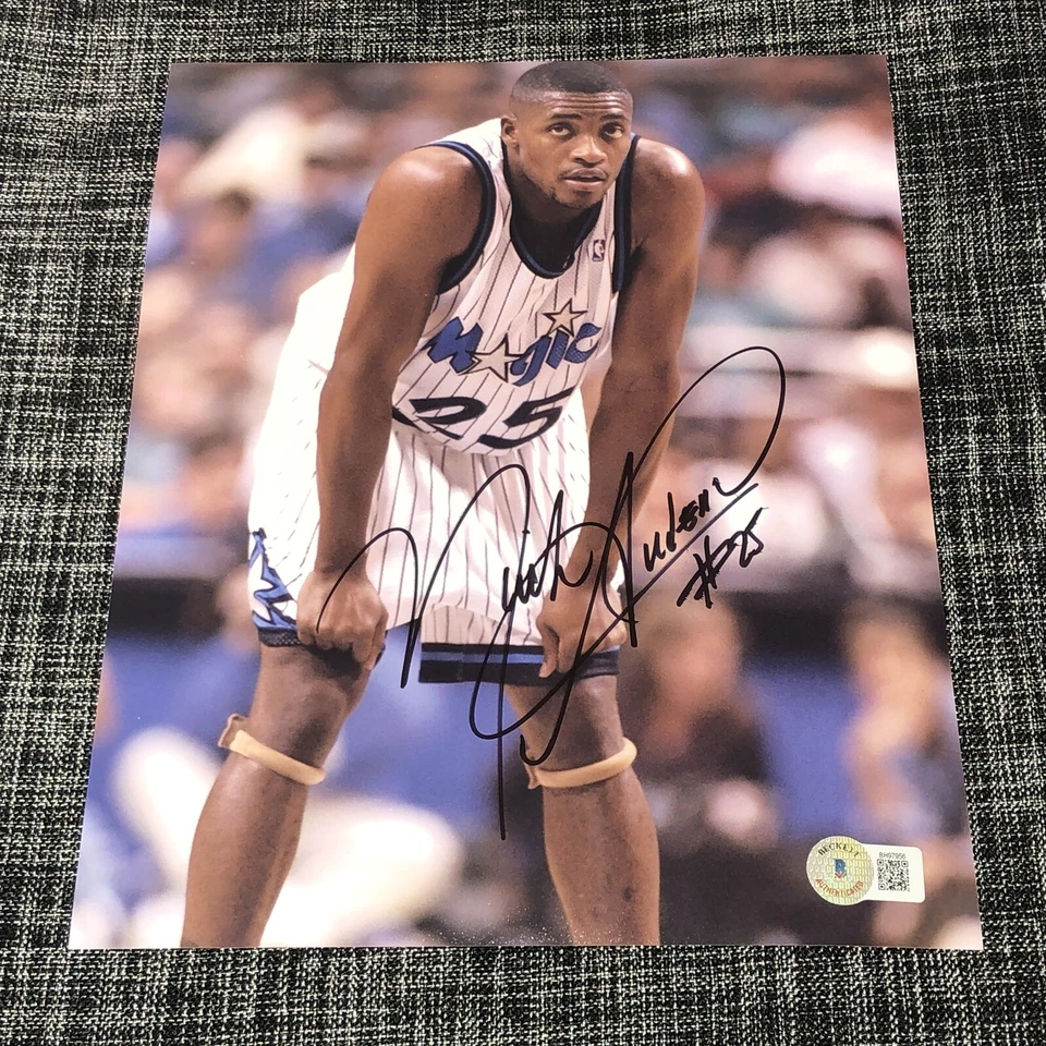 NICK ANDERSON SIGNED AUTOGRAPH 8X10 PHOTO ORLANDO MAGIC BAS BECKETT COA - Image 1 of 1