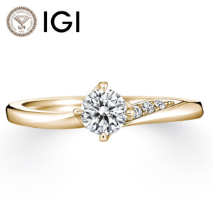 IGI Lab Grown Diamond Engagement Ring 0.50 Ct Round Cut 14K Yellow Gold