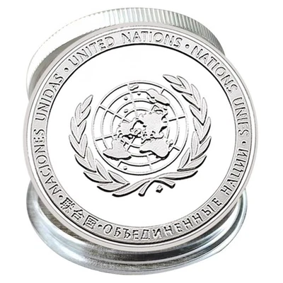 United Nations Peace-Keeping Operations Silver Plated Commemorative Coin Gift - image 1 of 4