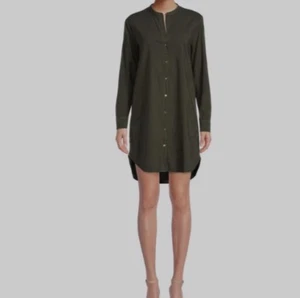 JAMES PERSE Black Split Mandarin Collar Button Up Shirt Mini Dress Size 1-Small - Picture 1 of 13