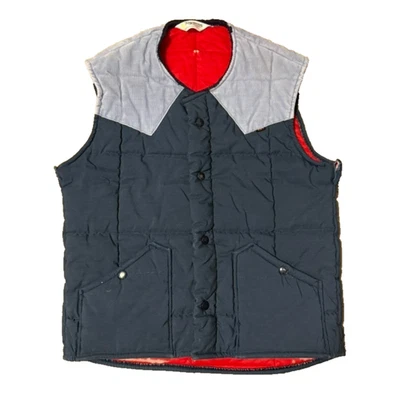 Chaleco de Trabajo Acolchado Key Imperial Azul Cordón Yugo De Colección Cremallera A Presión Occidental Foto 1 de 4