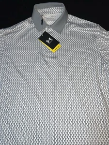 Under Armour Stork Print Playoff Polo Grey/white Large - Picture 1 of 7