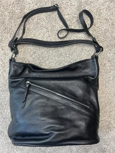 Borse In Pelle Made In Italy Leather Hand Bag Crossbody Strap Shoulder Bag Black - Picture 1 of 8