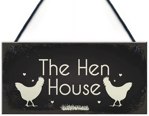 Rustic The Hen House Wood Plaque Signs Chicken Cock Coop Egg Garden Gift 10x5... - Picture 1 of 1