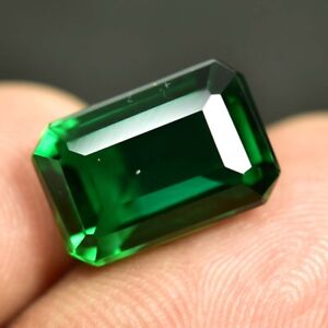 9.45 CT Transparent Natural Colombian Dark Emerald Cut Gems GIE CERTIFIED 2597