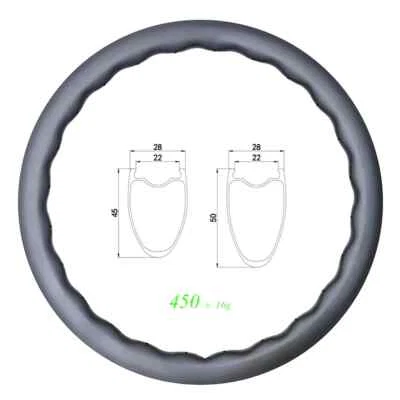 700c 40*50mm grava todo terreno carbono onda llanta cubierta ruedas tubeless UD 3K 12K  Foto 1 de 4