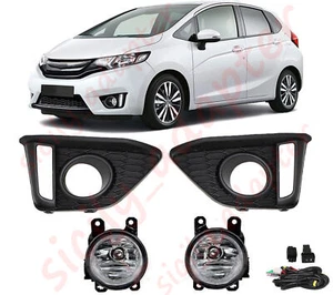 For 2014-2017 Honda Fit Jazz Halogen Driving Fog Light Lamps Chrome W/Bezel Wire - Picture 1 of 12