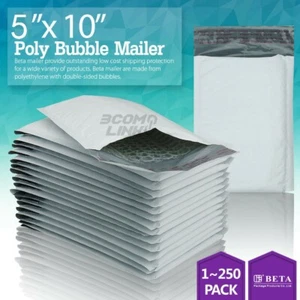 #00 Busta Imbottita 5x10 (5x9) Poly Bubble Mailer Borsa Spedizione 25,50,100,250 Pezzi - Foto 1 di 17