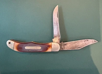 CUCHILLO 250T VINTAGE ALASKAN OLD TIMER SCHRADE - WALDEN NY EE. UU. CON FUNDA DE CUERO Foto 1 de 4