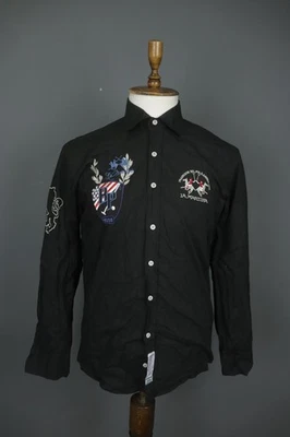 Camisa La Martina Buenos Aires Negra Algodón Manga Larga Cuello Abotonada Talla M Foto 1 de 4