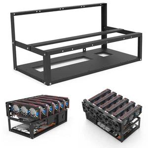 Mining Rig Frame Case Graphics Card Holder 6 GPU Rack Stackable Miner Comput NEW - Afbeelding 1 van 10