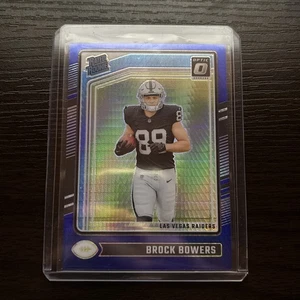 2024 Panini Donruss Optic - Rated Rookie Brock Bowers #215 Blue Hyper Prizm RC - Bild 1 von 2