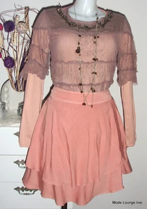 Kaffe - Skirt Isabella - Pink Rose M/38 - Viscose - New Orange Peach - Picture 1 of 1