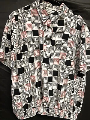 Блузка Leslie Fay галантерейная на пол пуговицы резинка низ геометрический размер 18 - Изображение 1 из 3