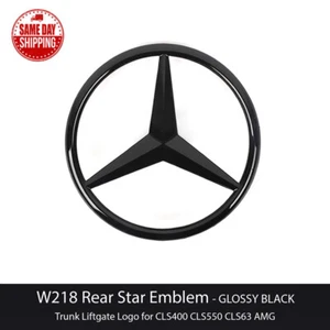 FOR MERCEDES-BENZ CLS63 CLS550 CLS400 W218 Rear Mercedes Star Badge Gloss Black - Picture 1 of 5