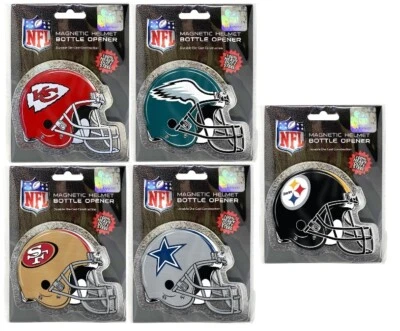NFL Football Helmet Bottle CAN OPENER ~ Heavy Duty Steel Magnet ~ALL TEAMS - Image 1 of 2
