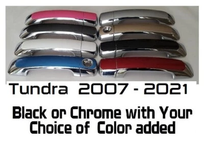 Cubiertas de manija de puerta personalizadas negras o cromadas Toyota Tundra 2007-2021 TÚ ELIGES CLR Foto 1 de 4