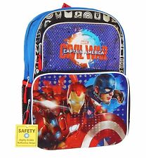 CAPTAIN AMERICA CIVIL WAR 16" Full-Size Backpack w/ Optional Insulated Lunch Box