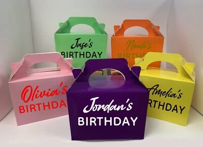 Personalised Children’s Birthday Party Box Gift Bag Favour Boxes pw 1,5,10,20,30 - Изображение 1 из 4