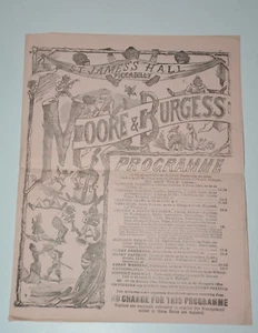 Moore and Burgess 1889 St. James`s Hall Piccadilly Programme London St James - Bild 1 von 9