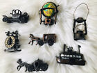 Lot 7 Vintage Antique Miniature Die-Cast Pencil Sharpener Globe Clock Horse Ship