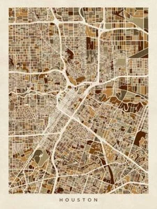 Poster - Houston Map, Modern Abstract City Streets, 4 Sizes - Picture 1 of 25
