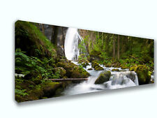 Beautiful Waterfall Nature Panoramic Picture Canvas Print Home Decor Wall Art