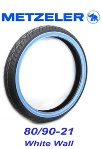 METZELER ME888 WHITE WALL 80/90-21 FRONT TIRE HARLEY SPORTSTER SOFTAIL DYNA WIDE - Picture 1 of 2