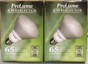 R30 Reflector CFL 15W (replaces 65 Watt) light Bulb 5000K - Picture 1 of 2